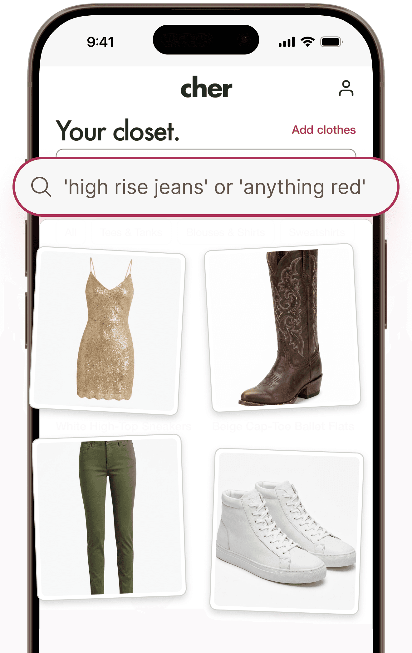 Cher closet with recently added items