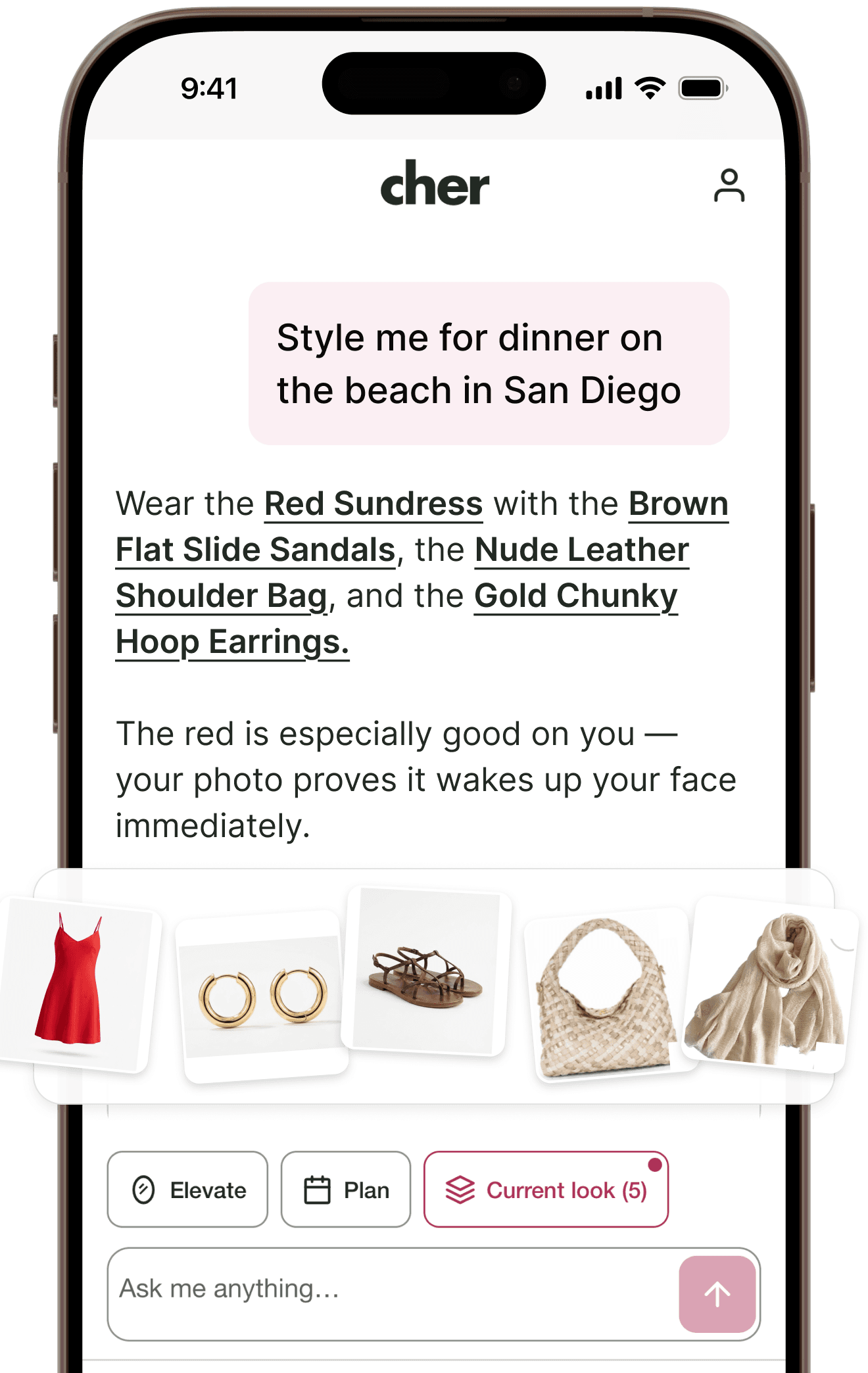 Cher styling a beach dinner look from closet items
